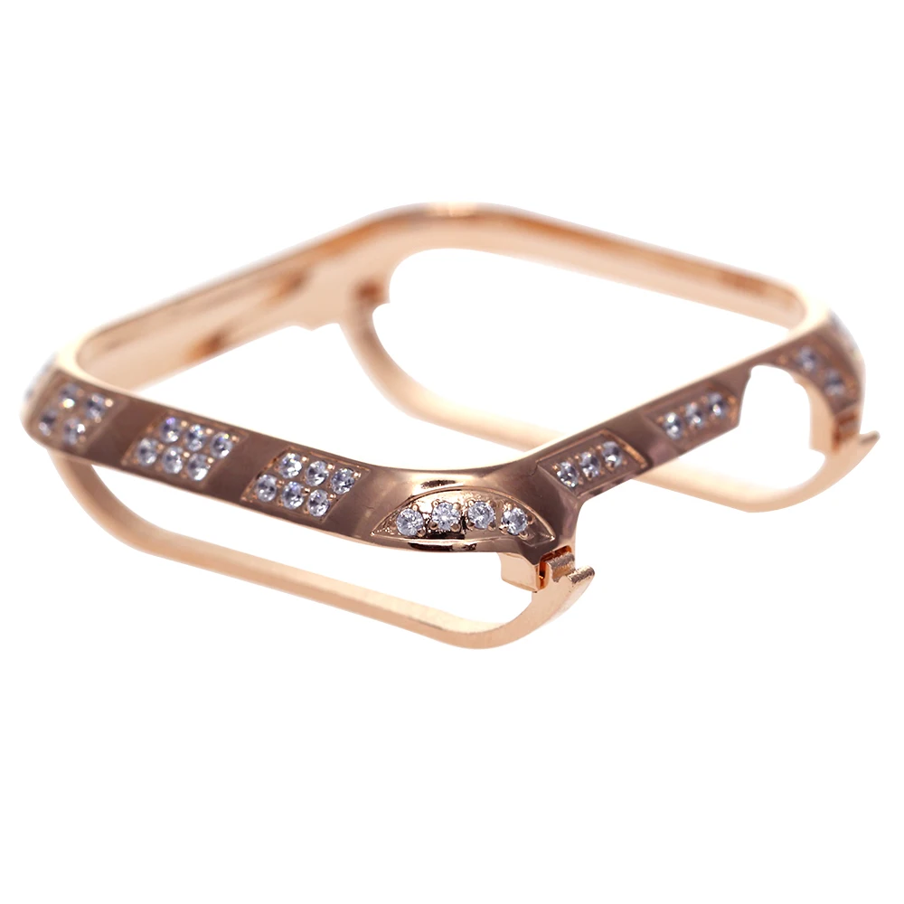 Новинка высокое качество 40 мм ободок инкрустированный Rhinstone Diamond Roes золотой чехол