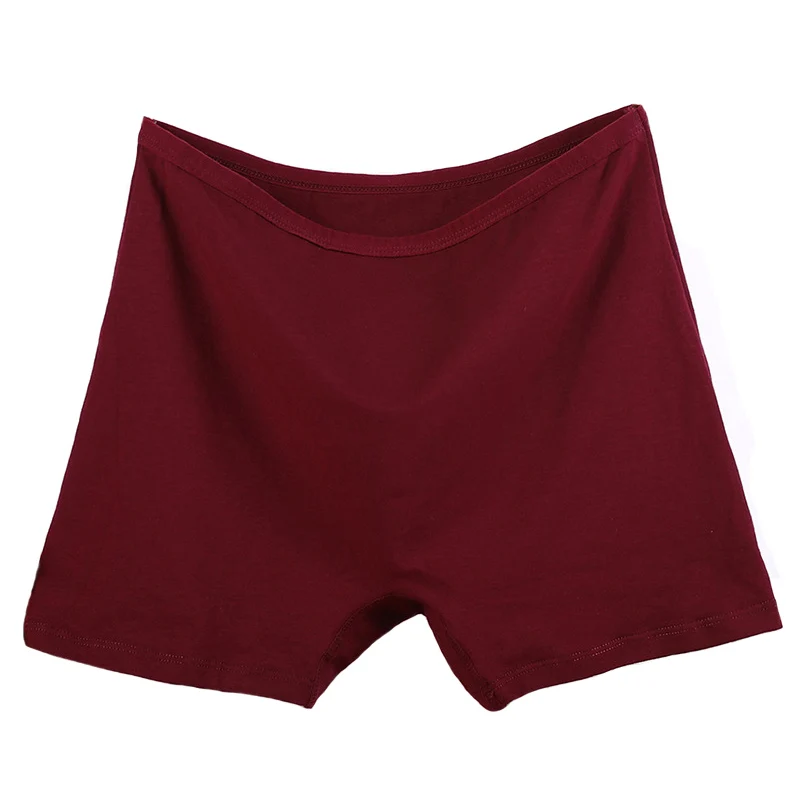 WineRed Innsly 6XL, трусы большого размера, женское нижнее белье, боксеры, женские безопасные короткие штаны, большие размеры, женские хлопковые трусы - Цвет: WineRed