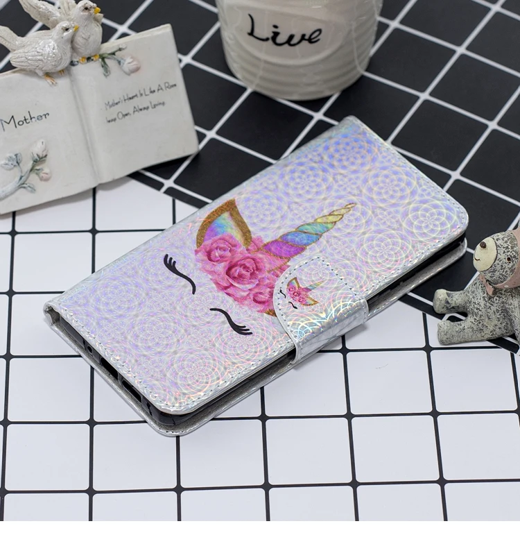 Флип-чехол для телефона 3D единорог кожаный флип-чехол для iPhone 5 5S SE 6 6S 7 8 Plus X XS XR XS Max Touch 5 Touch 6 Capinha Etui