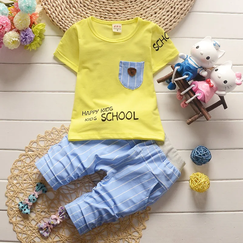 Baby boys summer clothes newborn children clothing sets for boy short sleeve shirts + jeans cool denim shorts suit | Детская одежда и