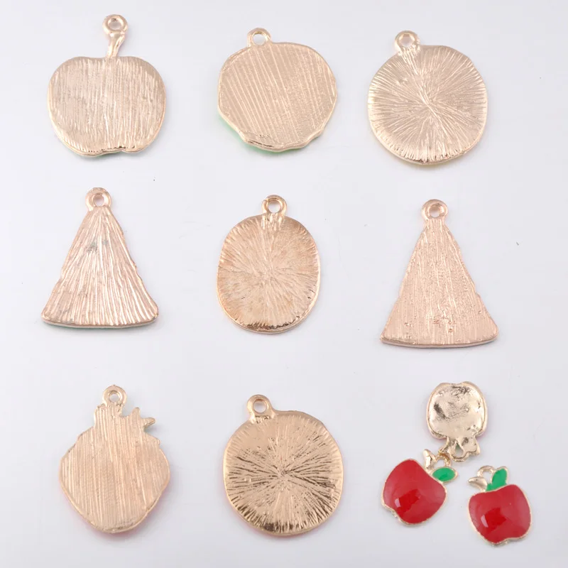 10 шт. маленькие подвески из сплава в виде киви апельсина клубники браслет