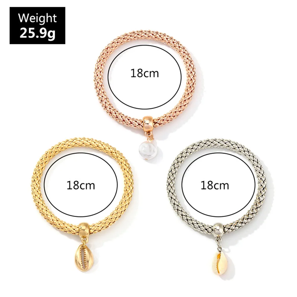 Женский браслет в виде ракушки MLING набор из трех цветов розовое золото Женские