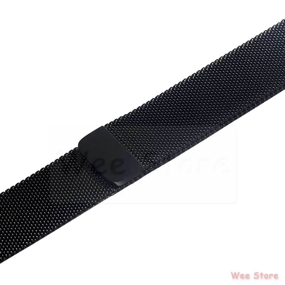 Миланская петля браслет из нержавеющей стали для Apple Watch серии 1 2 3 4 ремешок полосы 38 мм 40 мм 42 мм 44 мм - Цвет: Черный