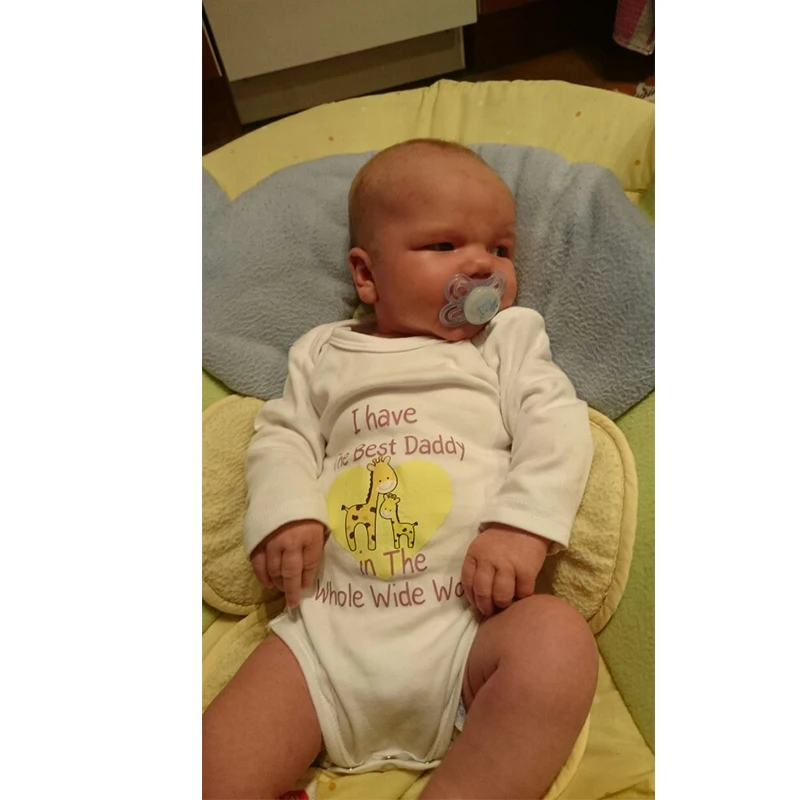Culbutomind I Have The Best Daddy/белый костюм с длинными рукавами для ползания хлопковая