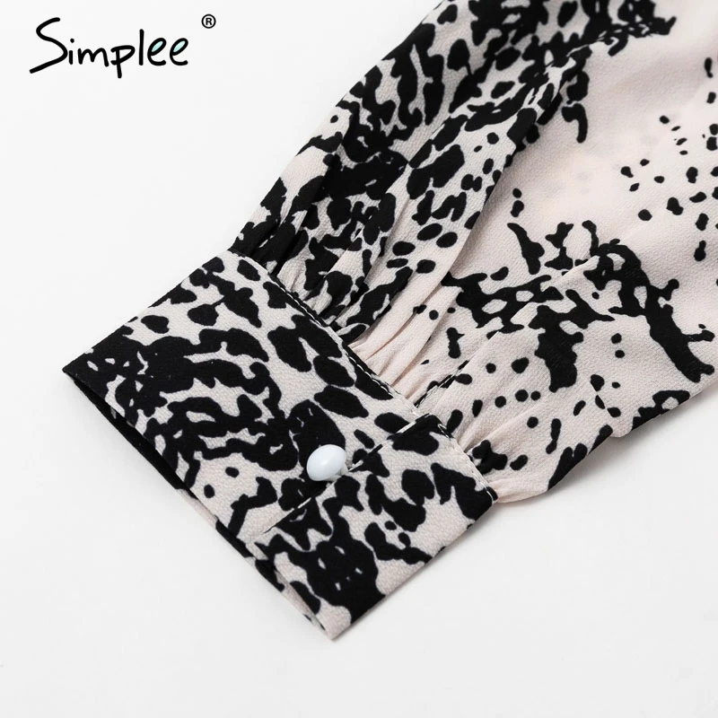 Женское шифоновое длинное платье Simplee со змеиным принтом с V образным вырезом и