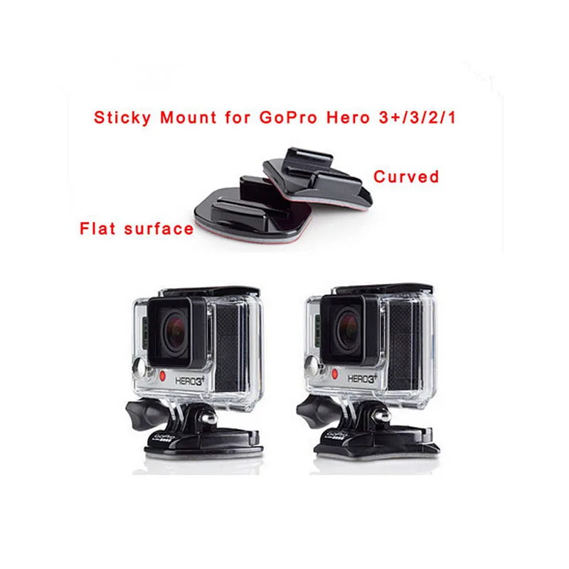 2x плоские 2x Изогнутые Крепления 4x3 м клейкие накладки для GoPro Hero 5 4 3 2 SJCAM SJ4000 SJ5000 SJ5000x eken H9 Xiaomi Yi Экшн-камера