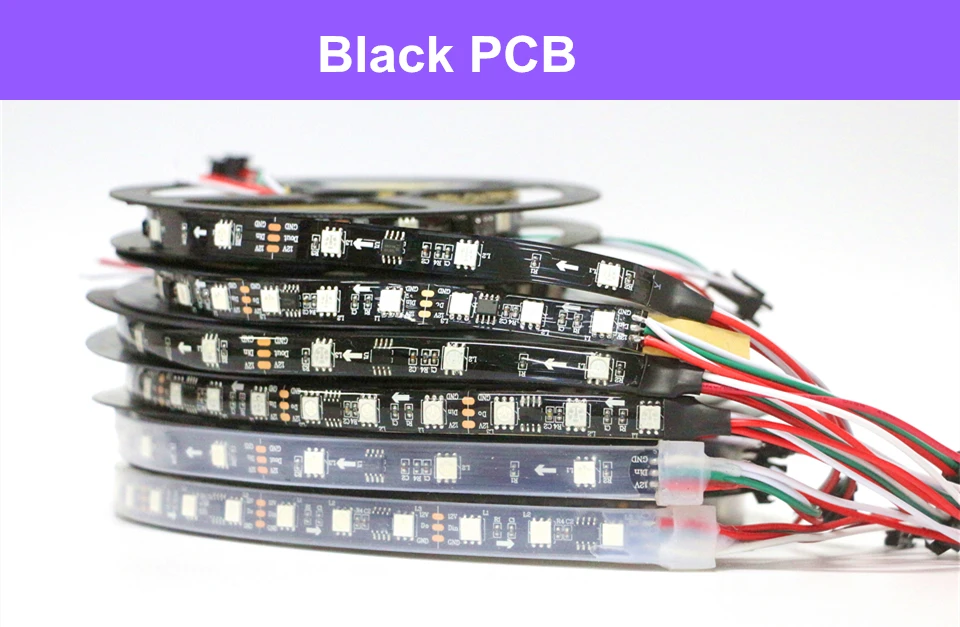 WS2812B Светодиодная лента WS2812 IC 5 в 30/60/144 светодиодов индивидуально Адресуемая WS2811