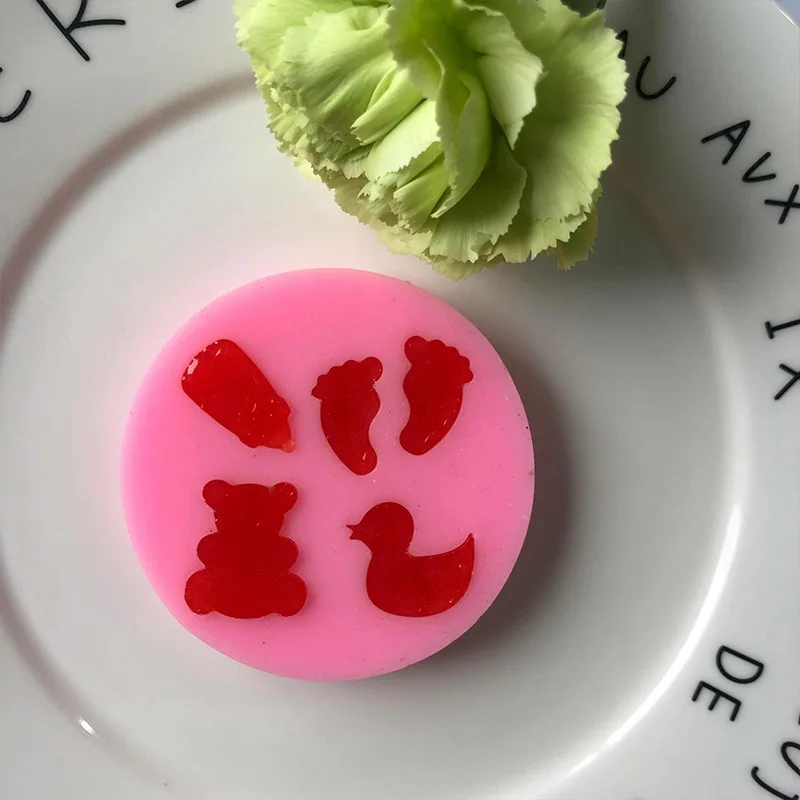 3D Силиконовые шоколадные помадные формы DIY Gummy Bear бутылки ноги утки украшения