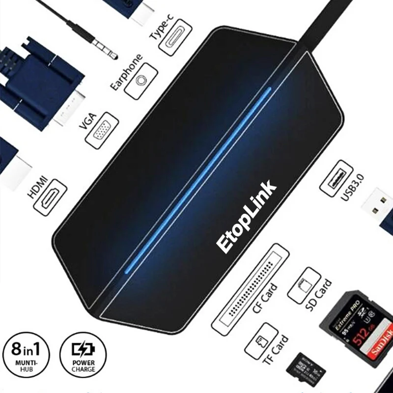 Устройство для чтения SD-карт EtopLink USB 3 0 Type C | Электроника