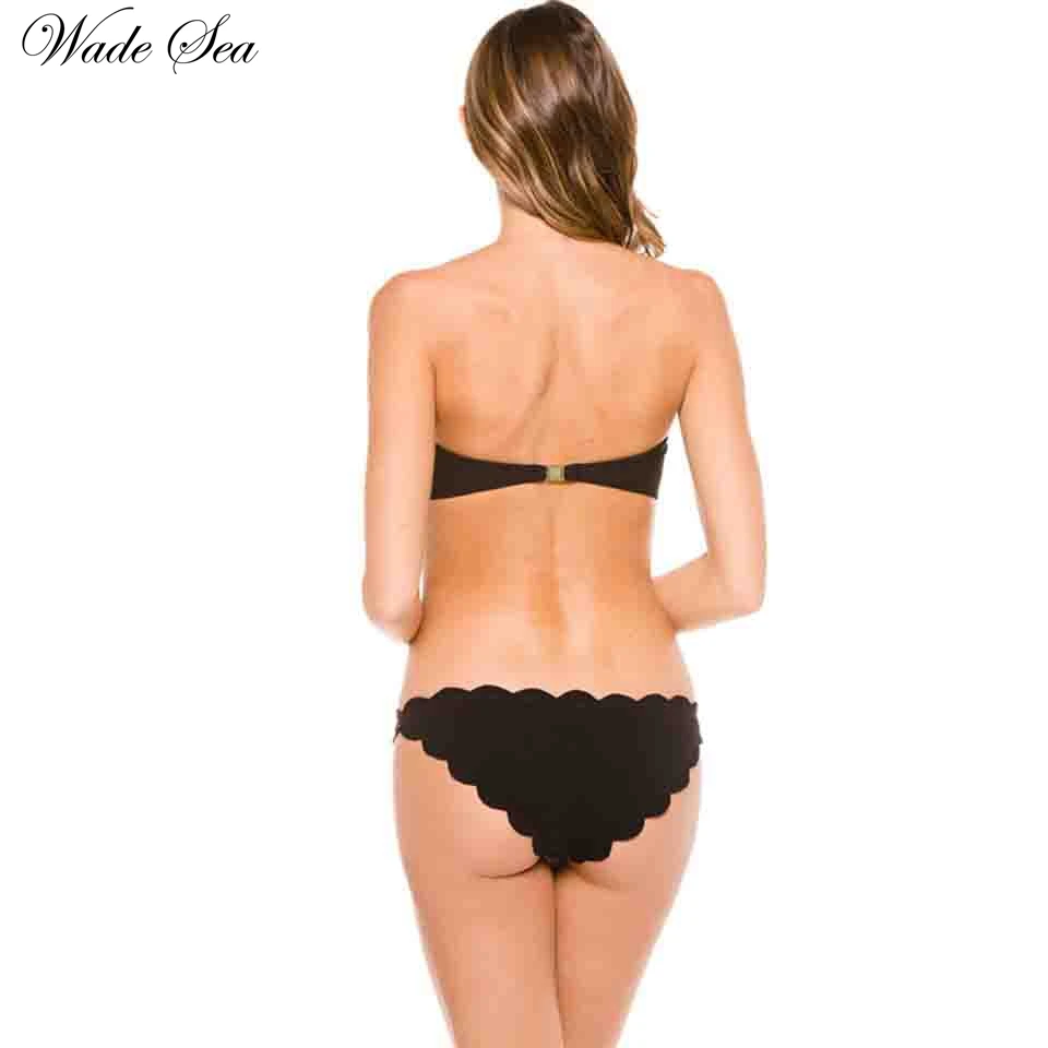 Уэйд море Твердые Высокая шея бикини 2018 купальники Для женщин танкини ванный