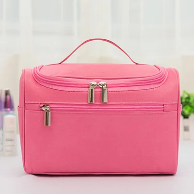 pink Прозрачная косметичка для мужчин и женщин, большая косметичка, нейлоновая косметичка для путешествий - Цвет: pink
