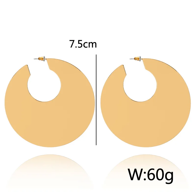 VIVILADY New Statement Round Circle Hoop Earrings Women Gold Color Brincos Boho Bohemian Jewelry Birthday Party Friend Gifts | Украшения и