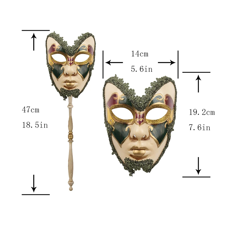 H&ampD 2pcs Couple's Venetian Masquerade Mask Musical Carnival Mardi Gras Ball Costume Halloween/Christmas Wedding Party Favors | Дом и