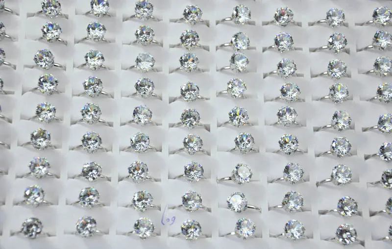 50 шт. 1.75ct AAA циркон обручальные кольца для женщин Свадебные много женских