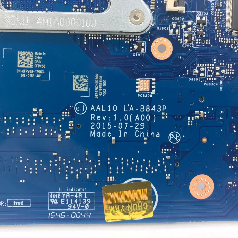 Bestellen KEFU LA-B843P CN-0FRV68 Für DELL CN-0FRV68 FRV68 5458 5558 5758 Laptop Motherboard I5-4210U GT920M LA-B843P Arbeit 100%