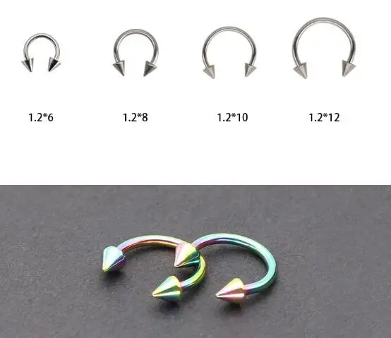 5 шт./лот 16G Конус Кольцо Подкова для пирсинга из хирургической стали 316l titanium