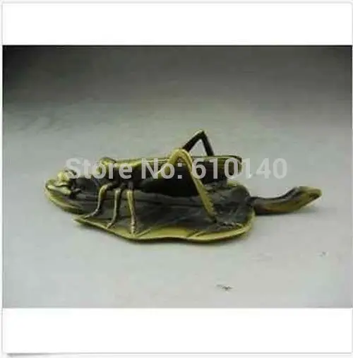 Абсолютно редко! Китайская архаичная Бронзовая статуя лист/Кузнечик/статуя