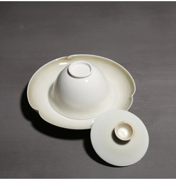 Китайский чайный сервиз Gaiwan с пепельным растением, кунг-фу, пигментированный чайный сервиз, аксессуары для чайной церемонии, керамическая посуда для напитков