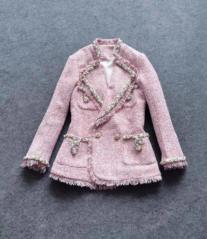 И американский женский абрикосовый желтый розовый с длинными рукавами высокого класса ручной работы Цветы заказанный бисер маленькая ароматная Партия Пальто