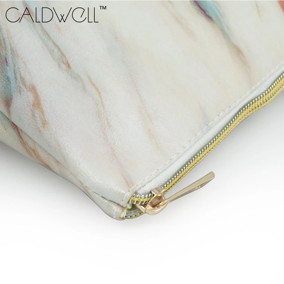 CALDWELL Marble PVC Cosmetic Bag 2018 New Fashion Zipper Storage Portable Ladies Travel Square Makeup Brushes | Красота и здоровье