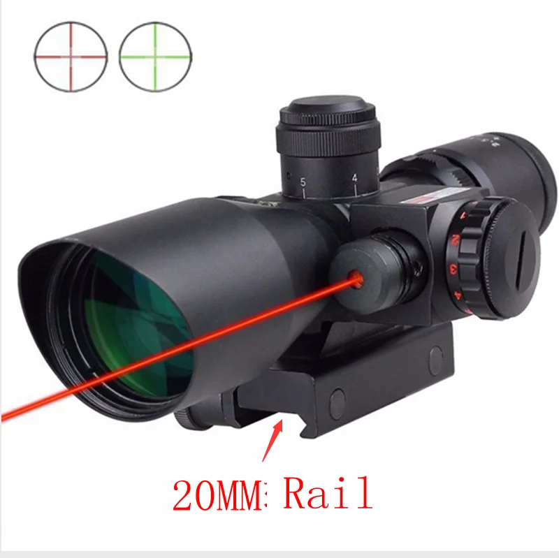 20MM Охотничий Прицел 2,5-10x40 e красный зеленый с подсветкой Mil-dot ружье оптические прицелы для тактического прицела - Цвет: 20MM