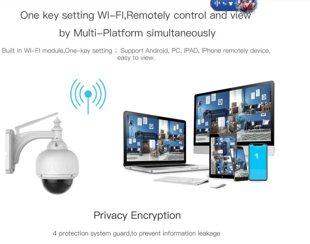 720 P Hd камера 2 8 ~ 12 мм 4 кратное увеличение Onvif инфракрасный провод Wi fi Купольная Ptz в