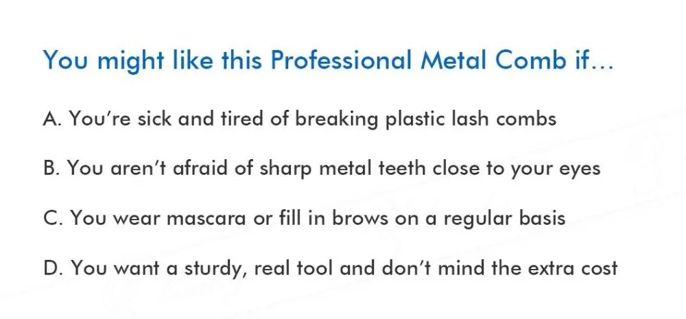 Роскошная двойная Металлическая Расческа для ресниц бровей косметики макияжа