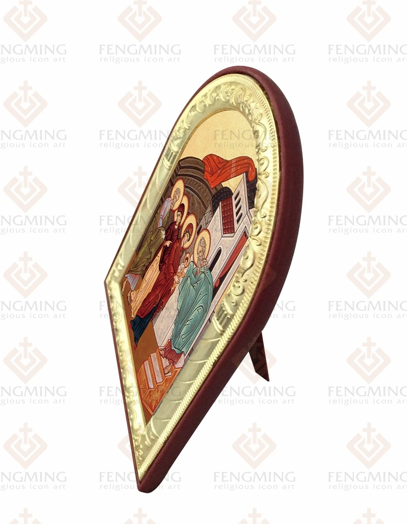 Металлическая рамка на пластиковом византийском искусстве религиозное крещение