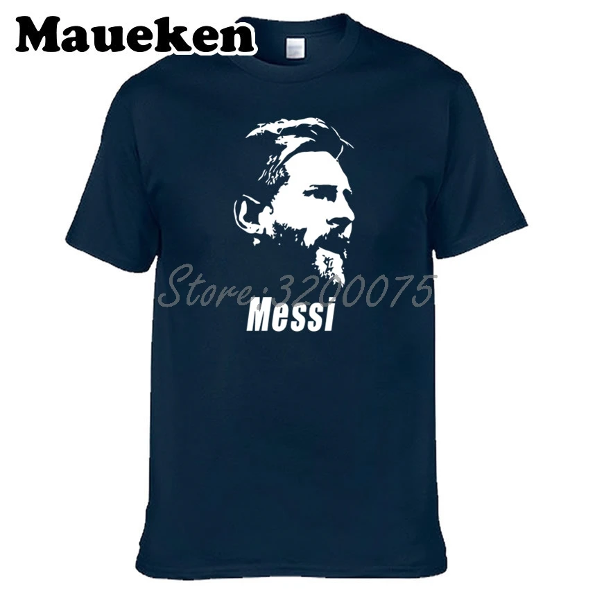 Мужская брендовая футболка Lionel Messi 10 с твёрдой звездой мужские повседневные