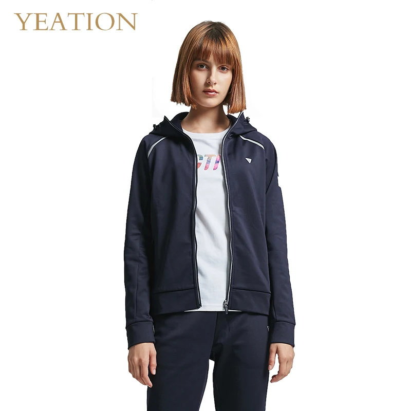 YEATION куртка с капюшоном для женщин Повседневное тонкий лоскутное ветровка куртки