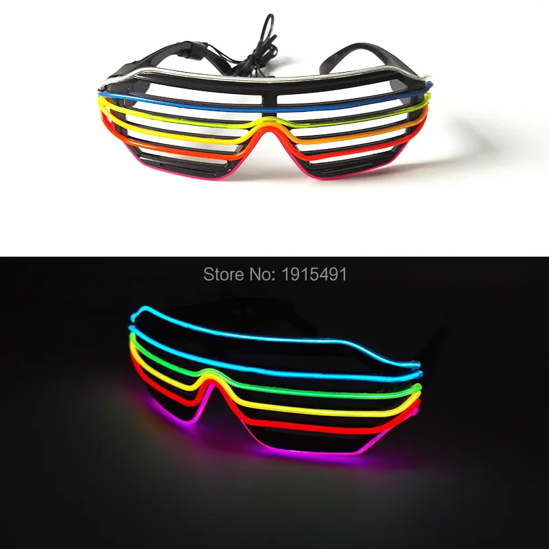 Обратите внимание! Радужный красивый праздничный подарок EL Wire Shutter очки