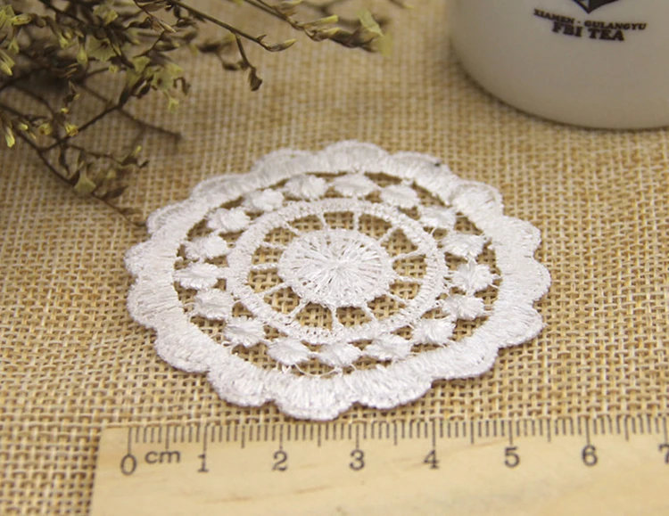 Кружевные нашивки с цветочной вышивкой белые кружевные нашивки-аппликации
