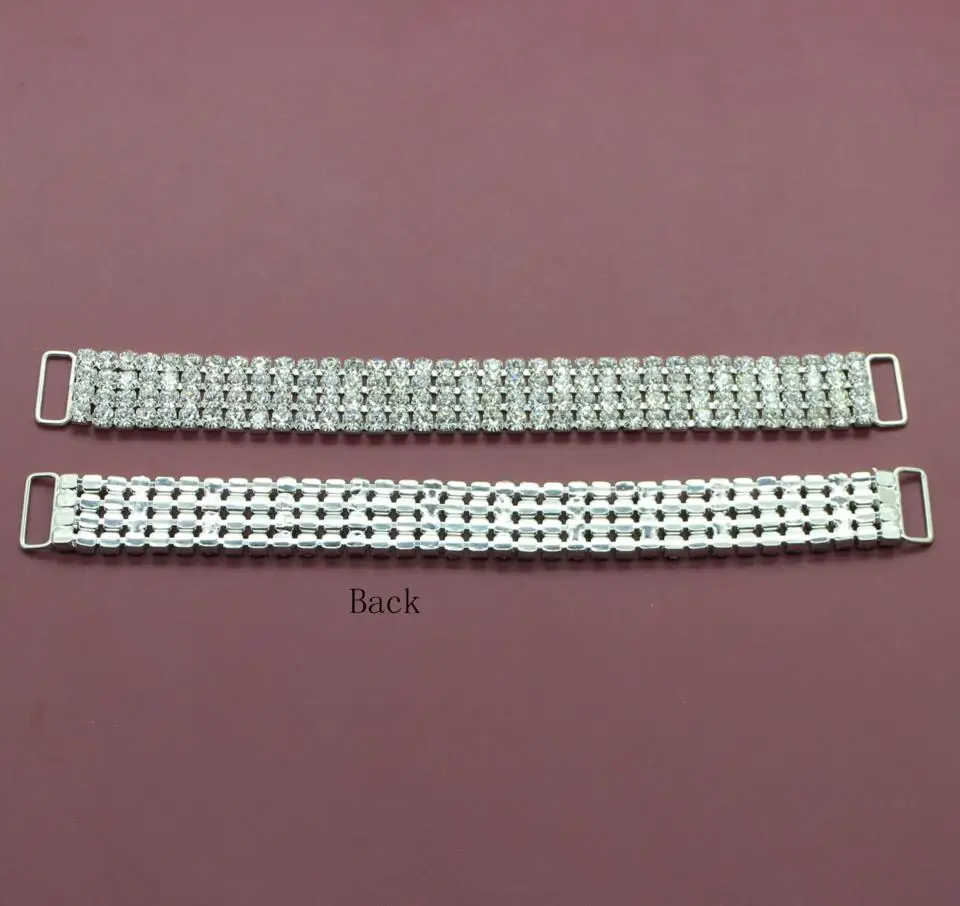 2 шт. 4 ряда Белый/AB Цвет Кристаллы горный хрусталь Соединительные элементы для