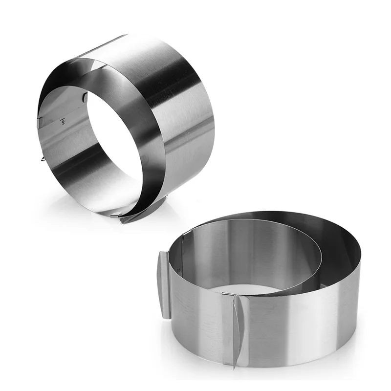 

Cake Ring Mold Adjustable 6-12inch Cake Round Mold Tiramisu Mousse Stainless Steel 2 IN 1 Cake Mold Ring For Baking Pastry Tools