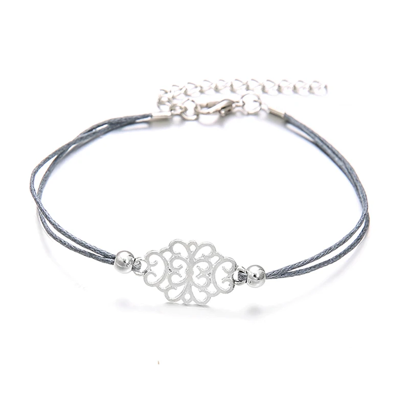 3 шт./компл. богемные женские браслеты в виде слона и сердца кожаный плетеный шнур