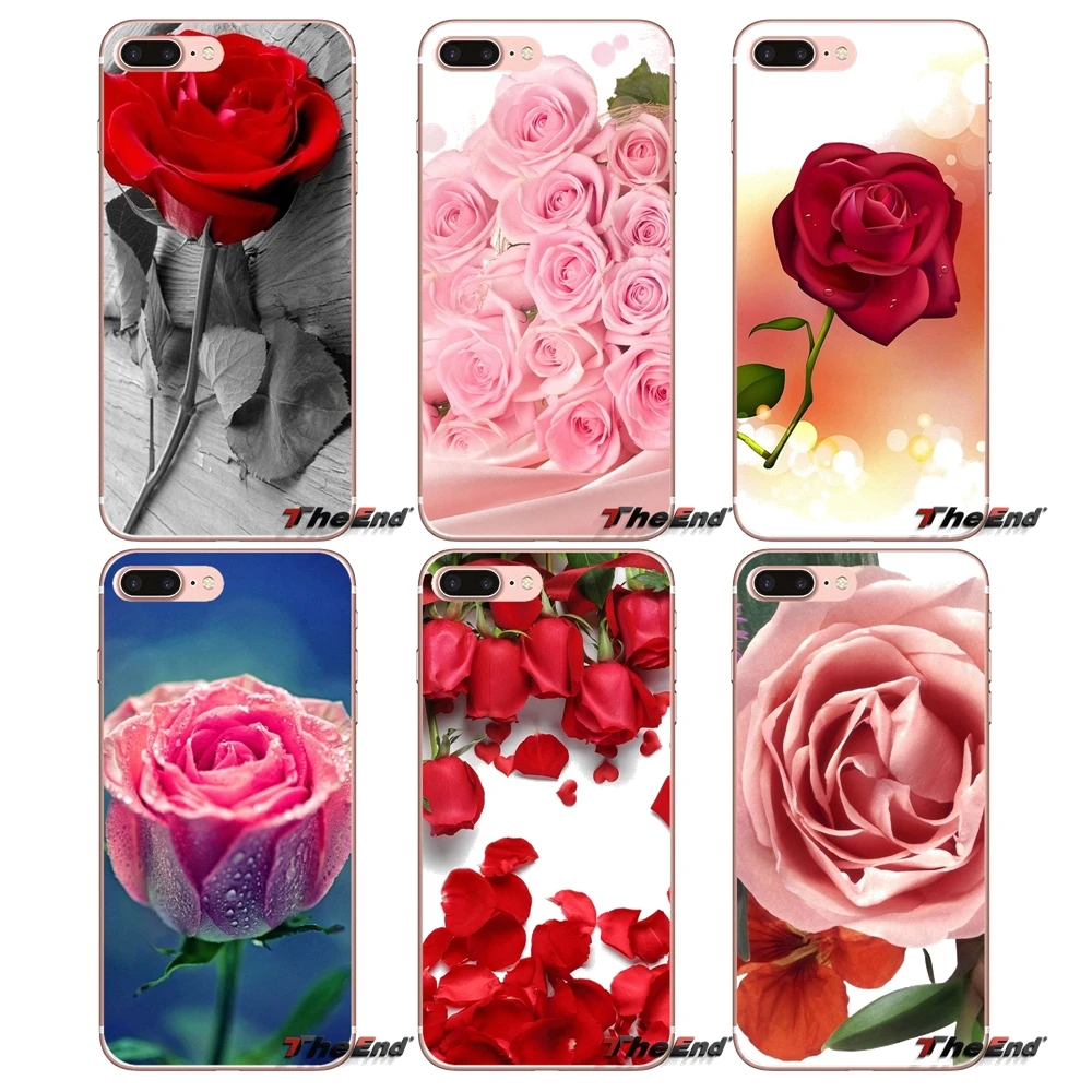 Милый красный розовый цветок розы для iPhone X 4 4S 5 5S 5C SE 6 6S 7 8 Plus Samsung Galaxy J1 J3 J5 J7 A3 A5 2016