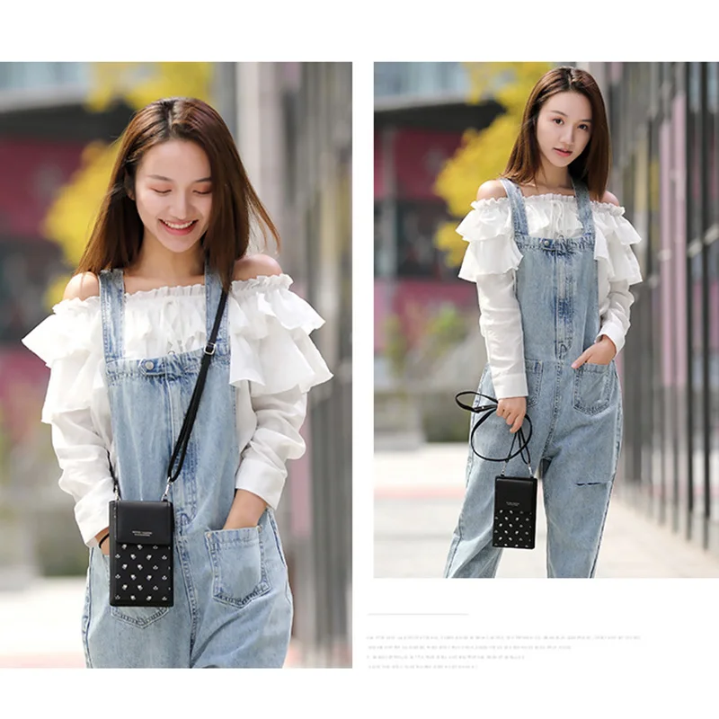 

Women Shoulder Crossbody Bag PU Printing Portable for Mobile Phone Cards Coins Money New