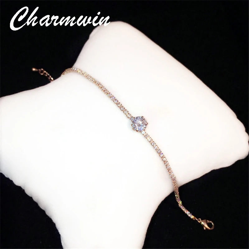 Простой браслет Charmwin для женщин новая бижутерия кубический цирконий