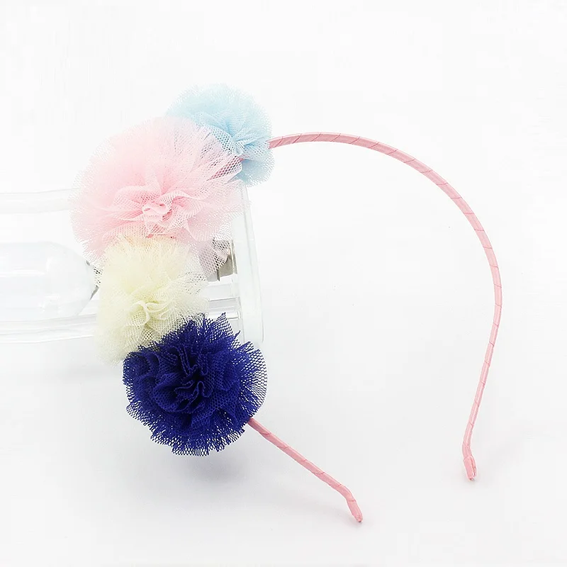 Multi-color Gauze Ball Headband Beautiful Tulle Hairband Girl Mesh Summer Head Wear Fresh Pretty Classic Children Hair Accessory |