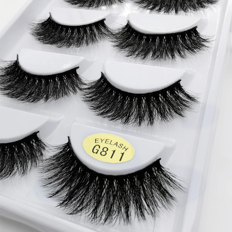 5 пар/кор. натуральные накладные ресницы Поддельные длинный макияж 3d норковые