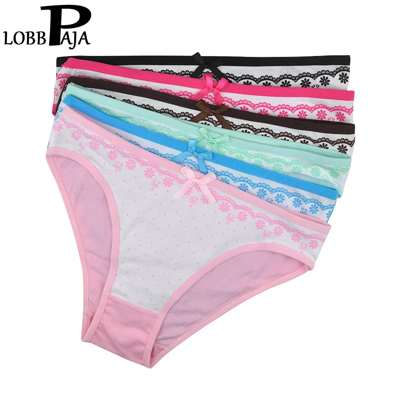 LOBBPAJA Lot 6 PCS Woman Underwear Women Cotton Sexy Panties Cute Cat Print Briefs Low Waist Ladies Knickers Lingerie for Women - Цвет: LP207
