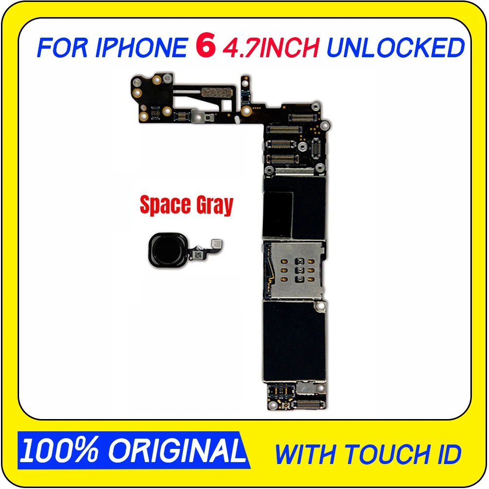 Логическая плата для iphone 6 материнская плата с/без сенсорного ID для iphone 6 оригинальная разблокированная материнская плата с чипами 16 Гб 4 выбор
