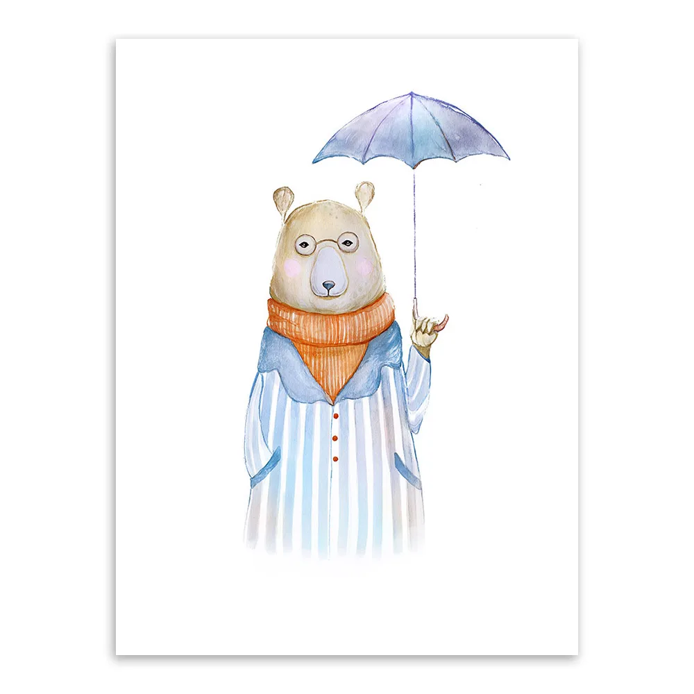 C Книги по искусству Ун Животные мило лошадь кошка Медведь холст Принт плакат