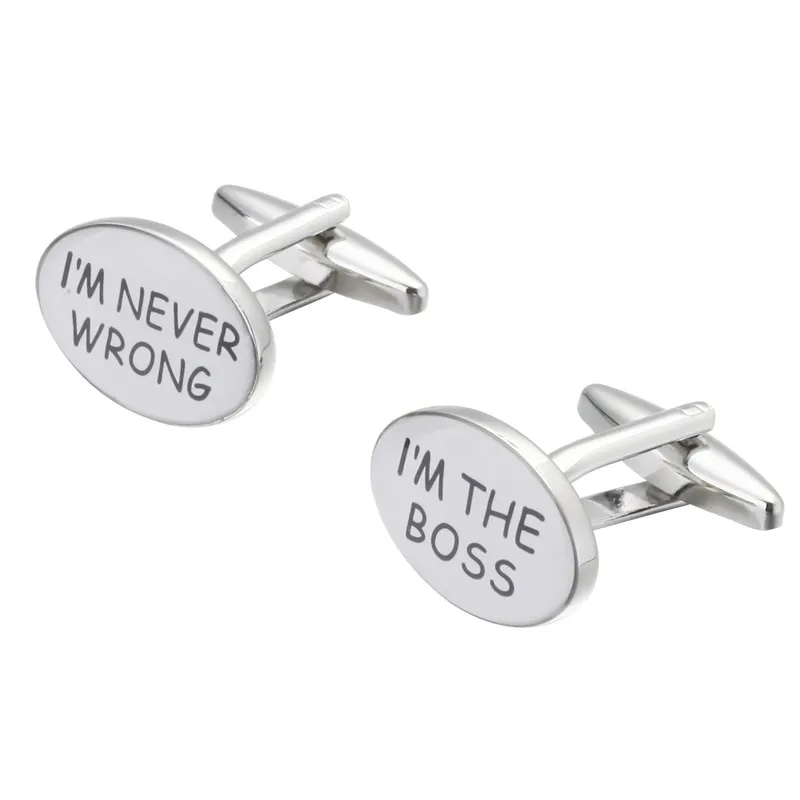 Роскошные мужские белые запонки с надписью Boss высококачественные брендовые