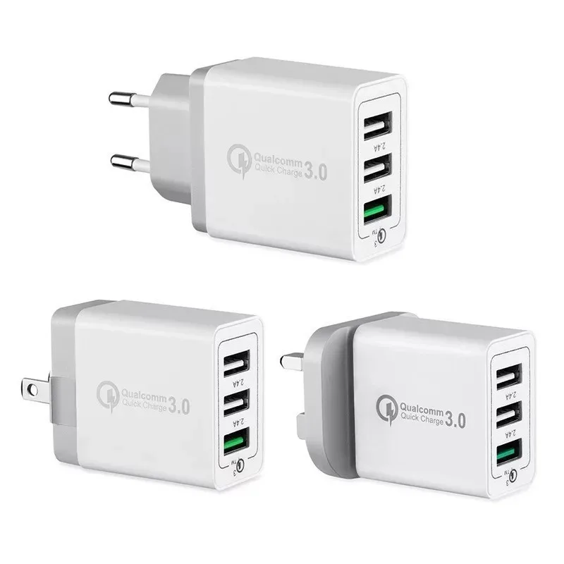 Универсальный 18 Вт USB quick charge 3,0 5V 3A для Iphone 7 8 EU US Plug, быстрое зарядное устройство для мобильного телефона Samsug s8 s9 huawei