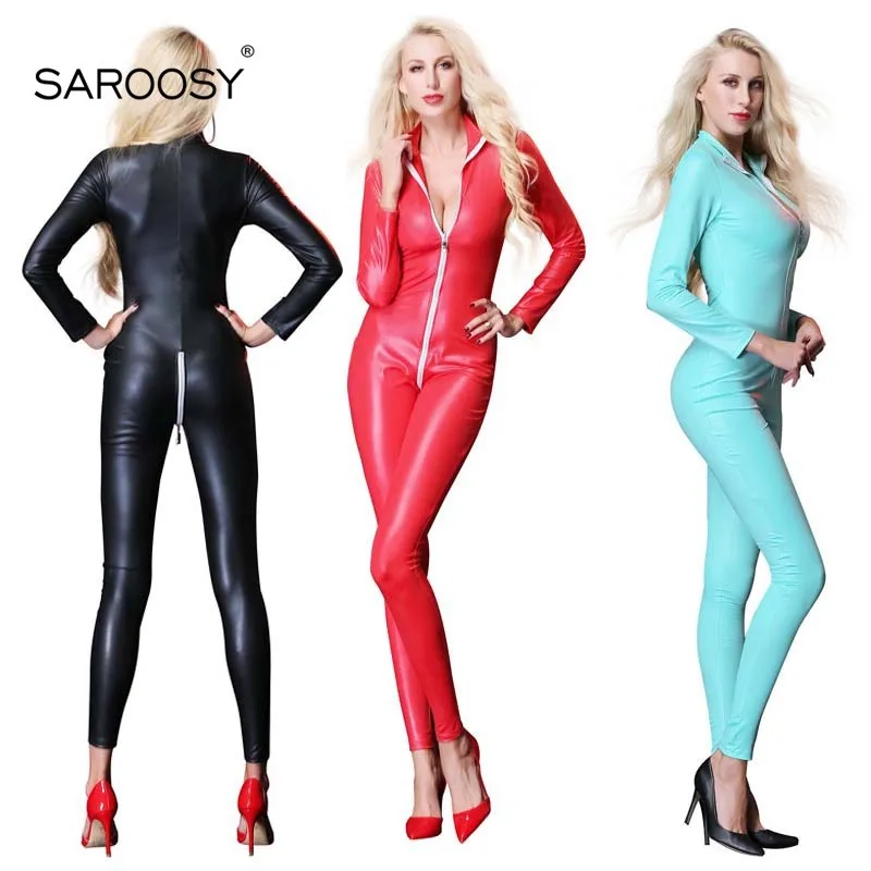 SAROOSY новинка из искусственной кожи боди с открытой промежностью для женщин