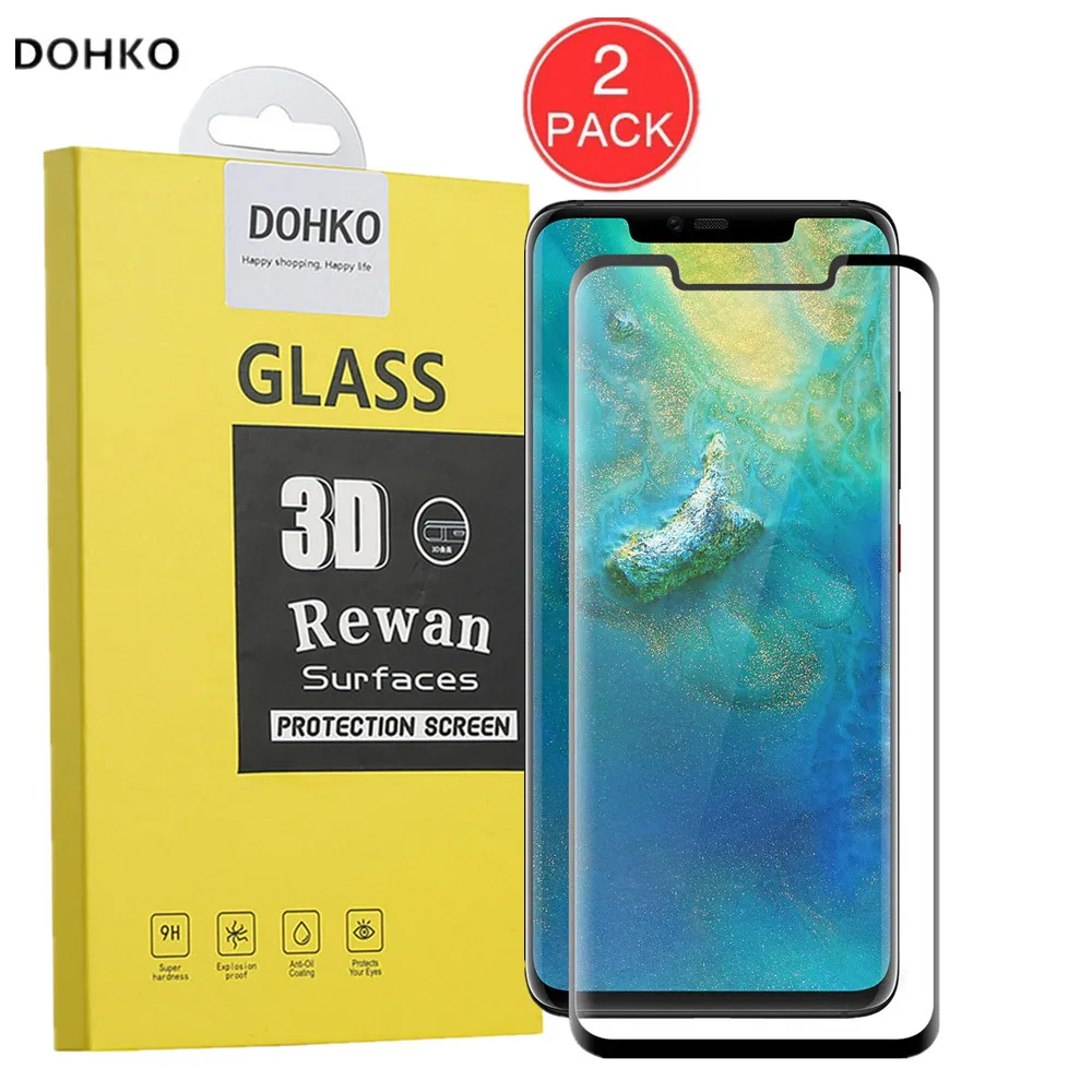 2 упаковки для huawei mate 20 Защитная пленка для экрана для mate 20 Pro Полное покрытие HD закаленное стекло mate 20 lite