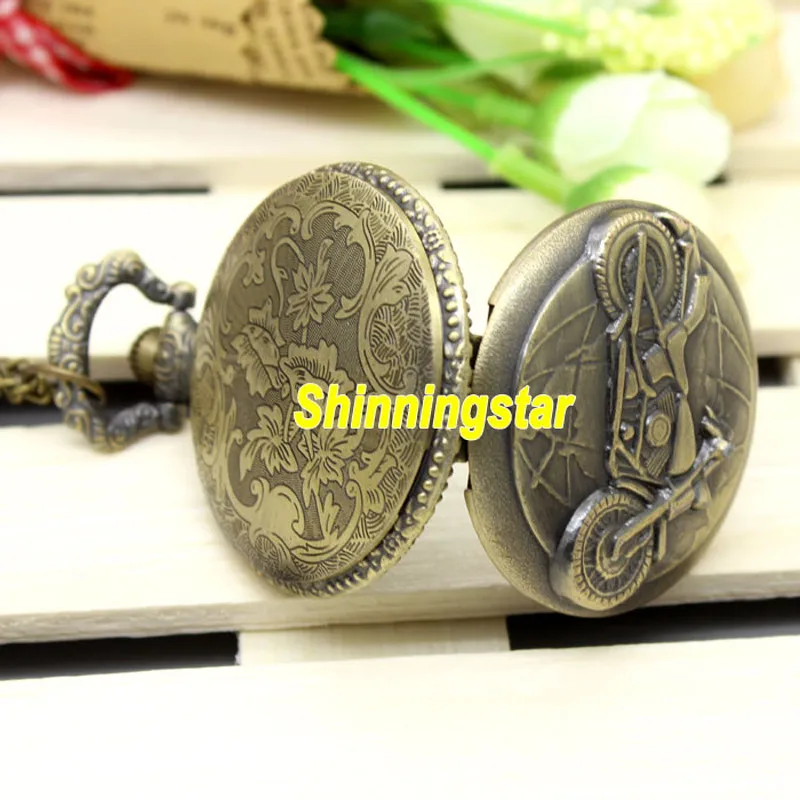 Крутые мотоциклетные винтажные карманные часы в стиле стимпанк кварцевые с