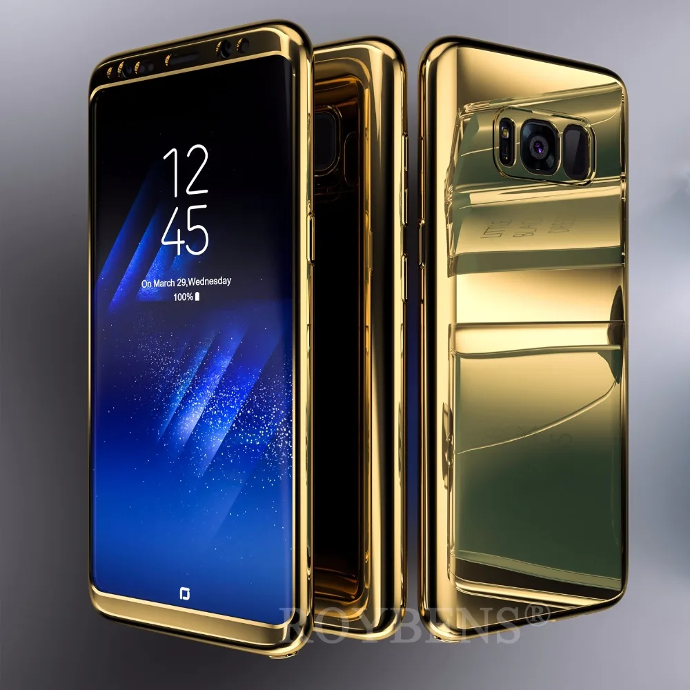 Роскошный зеркальный чехол для samsung Galaxy S8 Plus Note 8 360 градусов полное покрытие