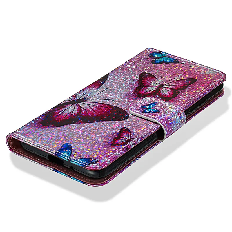 

Wekays Cover For Xiaomi RedMi 6 6A Cartoon Butterfly Glitter Leather Funda Case For Xiaomi RedMi Note 7 Note7 Cover Cases RedMi6